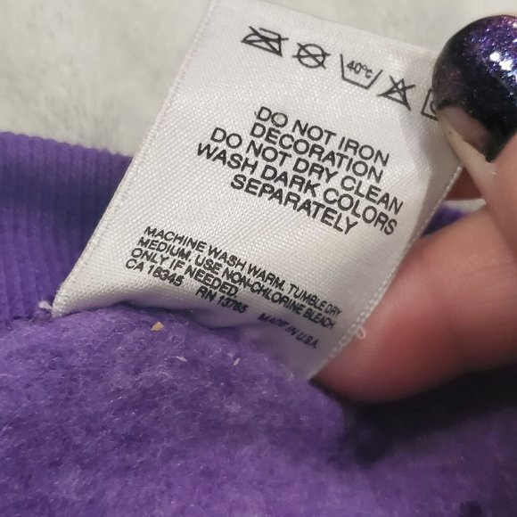 Vintage 90s Purple Granny Core Open Cardigan Sweatshirt Purple Butterflies XL - Picture 10 of 10